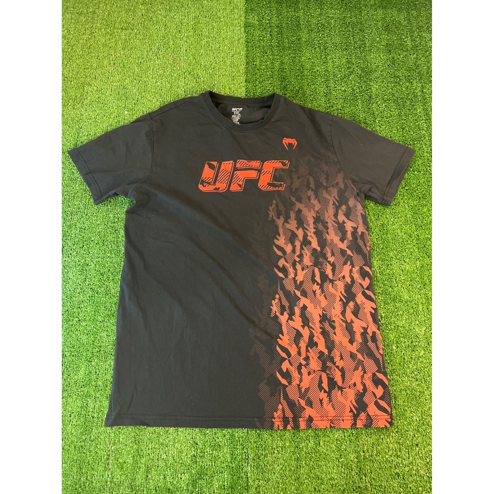 Venum UFC Mens Black Red Graphic Performance T-Shirt Short Sleeve Size XL